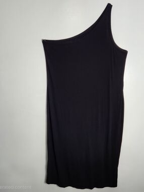 Old Navy Active 4X Black Ribbed One Shoulder Maxi Dress Lined Side Slit Plus